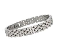 equilibrium Woven Style Steel Bracelet, Silver, Height: 21 x Width: 1 x Depth: 0.3 in cm
