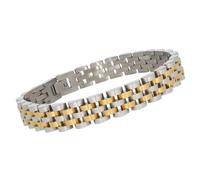 equilibrium Woven Style Two Tone Steel Bracelet