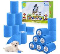 EQUIMED Emily King 24-Pack Cohesive Bandage - 5cm x 4.5m Vet Wrap (Light Blue)