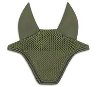 Equimour Fly Cover Classic Sage - Crocheted Cotton Crochet Fly Bonnet with Breathable Ears & Tone-on-tone Glitter Cord, Full