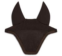 Equimour Pure Chocolate Fly Cover - Crocheted Cotton Crochet Fly Bonnet with Breathable Ears & Tone-on-tone Glitter Cord, Full