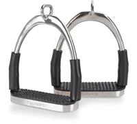 Equinate Charles Safety Stirrups 12 cm Stainless Steel with Non-Slip Rubber Tread - Stirrups for Adults and Children - Relieves the Ankles - Pack of 2