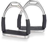 Equinate Fremont Safety Stirrups 12 cm Stainless Steel with Non-Slip Rubber Tread Surface - Stirrups for Adults and Children - Relieves Ankles - Pack of 2