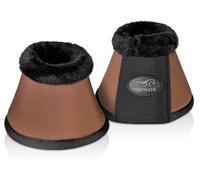 Equinate Furlyn Bell Boots with Synthetic Lambskin, M, Brown, Robust and Shock-Absorbing Neoprene Jumping Bells, Hoof Protection for Training and Tournaments, Set of 2