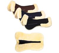 Equinate Spinefriend Real Lambskin Saddle Cushion with Spine Freedom, Saddle Pad S - Black Natural for Horse and Pony, Saddle 15 Inches / 15.5 Inches
