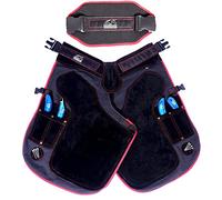 Equine Care Farrier Apron Chaps 25" Cowhide Suede Leather & Canvas, Ergonomic Fit, Adjustable Waist, 4 Pockets, 2 Magnets, Durable, Essential for Hoof Care & Shoeing.