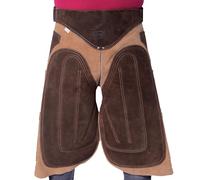 Equine Care Farrier Apron Chaps 2mm Cowhide Leather,23" Length, Adjustable Waist (28"-52"), Ergonomic Foam-Padded Thigh & Back Support, 4 Knife Pockets, 2 Nail Magnets for Horse Shoeing and Trimming.