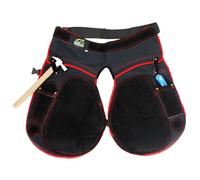 Equine Care Farrier Apron Chaps - 2mm Cowhide Suede Leather, 500 GSM Canvas, 23" Length, Adjustable Waist (28-52"), Ambidextrous Knife Pockets, Magnets & Loops - Horseshoeing & Hoof Trimming.
