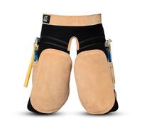'Equine Care Farrier Apron Chaps for Women - 23'' Length, Adjustable 28-52'' Waist, Premium Cowhide Suede Leather & Canvas, 2 Hoof Knife Pockets, 2 Nail Magnets, 2 Hammer Loops'
