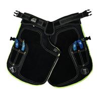 Equine Care Women's Farrier Apron Chaps, Back Support, 23in, Black/Green