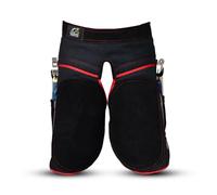 Equine Care Women's Leather Farrier Apron Chaps with Canvas, 23in, Black