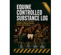 Equine Controlled Substance Log: Dispensing Records, Perpetual Inventory, DEA Forms 222, 41 & 106 Registers, Biennial Inventory & Schedule II-V Documentation for Veterinary Practices