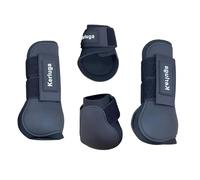 Equine Knee Boot Set of 4 Professional Horse Sport Shock Absorbing Boots Comprehensive Lower Limb Protection and Support for Endurance Training and Performance (Black, Full)