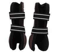 Equine Leg Support | PU Shell & Breathable Neoprene | Supportive Boots for Jumping/Training/Riding | Elastic Straps, Stable Fit Equestrian Equipment (Brown front legs XL)