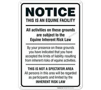 Equine Liability Sign Metal Sign Wall Decor 6"x8"