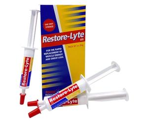 EQUINE PRODUCTS RESTORE-LYTE GEL 3 x 35g syringe. For The Rapid Replacement Of Muscle Energy And Sweat Loss
