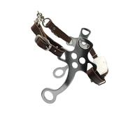 Equine Smile ES0208 METALAB SuperBit Leather Bit Chrome-Plated Hackamore with Leather Nose Strap Made of High-Quality Stainless Steel (Pony)