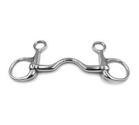Equine Smile ES0242 Belly Bit Cambridge Mouth Snaffle Bar Bit with Tongue Freedom Stainless Steel Bit Thickness 14 mm (13.5 cm)