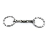Equine Smile ES0276 Double Broken Snaffle Bit with Sandblasted Stainless Steel Middle Section Ring Diameter 60 mm Bit Thickness 14 mm (12.5 cm)