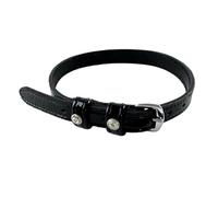 Equine Smile ES4011 Spur Straps Rhinestone Crystal Patent Leather Shiny Accessories Riding Spur Straps Fixing Riding Spurs High-Quality Leather Straps Elegant Design Pair (Black Patent Leather/White