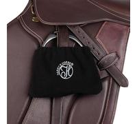 Equine Smile ES5015 Stirrup Protector, Stirrup Cover, Fleece Saddle Protector for Stirrups, Soft Material Against Scratches and Dirt Pair (Black, Short - Fleece)