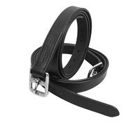 Equine Smile ES5024 Leather Stirrup Straps - Adjustable Leather Straps with Stainless Steel Buckles for Dressage & Jumping (Black, 125 cm)
