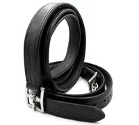 Equine Smile ES5025 Premium Soft Leather Stirrup Leathers Stirrup Straps - Especially Soft At The Same Time Extremely Robust Leather Straps with Stainless Steel Buckles for Dressage & Jumping (Black
