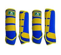 Equine Sport Horse Boots Set of 4 - Neoprene Leg Protection with Durable Hook & Loop Straps, Breathable & Comfortable Fit for Training, Riding, and Performance（Blue, Large）