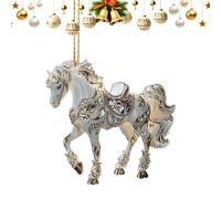 Equine Statue Display Decor - Equine Statue Interior Accent | Cast resin body with detailed carving feature, tabletop ornament accessory, elegant animal figure for shelf placement use