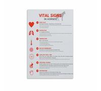 Equine Vital Signs Reference Poster Normal Health Parameters for Horses Informational Wall Art for Farmhouse Study Room Decor(Unframed,16x24inch(40x60cm))