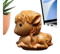 Equine Wooden Statue - On Small, Art In The Accent Of Prosperity, Resistant Threshold For Study Window, Durable Ornament For Toilet | Excellent Item Co