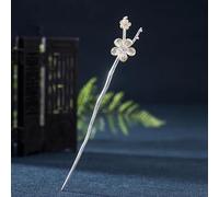 Equinox Flower with Pearl S925 Silver Hanfu hairpin Chinese ancient hairpin headwear classical hair pin Han element (Peach Blossom)