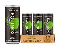 Equinox Kombucha Cola & Lime (12 x 250ml) | Sparkling Live Cultured Probiotic Drink for Gut Health | Low Calorie, 100% Natural, No Sweeteners | Made & Brewed in UK
