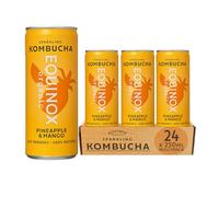 Equinox Kombucha - Pineapple & Mango - Sparkling Refreshing Drink with Live Kombucha Cultures (Pack of 24 x 250 ml)