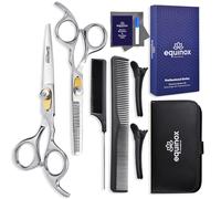 Equinox Professional Hair Scissors Set - Premium Essential Kit Includes Hair Cutting Scissors Thinning Shears Straight Razor Basic Comb Clea