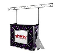 Equinox Truss Booth Complete Setup inc. Booth, Gantry, Shelves & Quad Starcloth