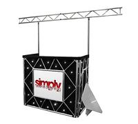 Equinox Truss Booth Complete Setup inc. Booth, Gantry, Shelves & White Starcloth