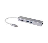 Equip 133480 Adapter USB-C / 5-in-1 USB-C Multifunctional Adapter/HDMI / 2 x USB3.0 / SD / 4K30Hz / 0.15 m/Silver