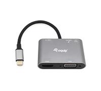 Equip 133483 USB-C Multifunction Adapter 5-in-1 USB-C to HDMI/VGA/USB 3.0/AUX/USB-C PD Multiport Adapter