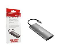 Equip 133490 USB-C 9-in-1 Multifunction Adapter, HDMI 4K/60Hz, Gigabit LAN, USB 3.2 GEN1, SD/TF, 100W USB PD