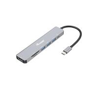 Equip 133494 USB-C 7-in-1 Multifunction Adapter, HDMI 4K/60Hz, USB 3.2 Gen1 x 3, TF/Micro SD, 100W USB PD