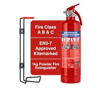 Equip 1KG ABC Dry Chemical Powder Fire Extinguisher | with Steel Wall Bracket | Fire Extinguisher for the Home or Car