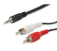 equip/2.5 m - 2 x RCA Phono Audio Cable (3.5 mm, Black Nickel, 2 x RCA Male - Male)