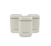 Morphy Richards Equip Set 3 Storage Canisters, 15.5x10cm, 3 Pack Durable Carbon and Stainless Steel Set, Airtight Lid, Versatile Suitable Tea, Coffee, Sugar, Pasta, Dry Foods, Cream, 830002