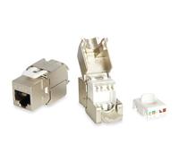 Equip 767213 Keystone Jack Shielded Cat.6 LSA Connection Set of 8 Polybag Tool-Free Assembly