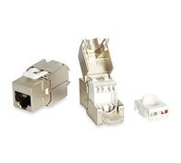 Equip 767213 Keystone Jack Shielded Cat.6 LSA Connection Set of 8 Polybag Tool-Free Assembly