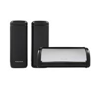 Equip Black Large Storage Canisters and Large Roll Front Bread Bin