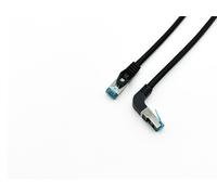 Equip Cat.6A S/FTP Patch Cable. Angled to Straight plug. 0.5m. Black