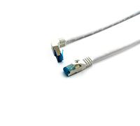 Equip Cat.6A S/FTP Patch Cable. Angled to Straight plug. 5.0m. White