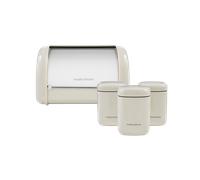 Equip Cream 3 Storage Canisters and Compact Roll Front Bread Bin